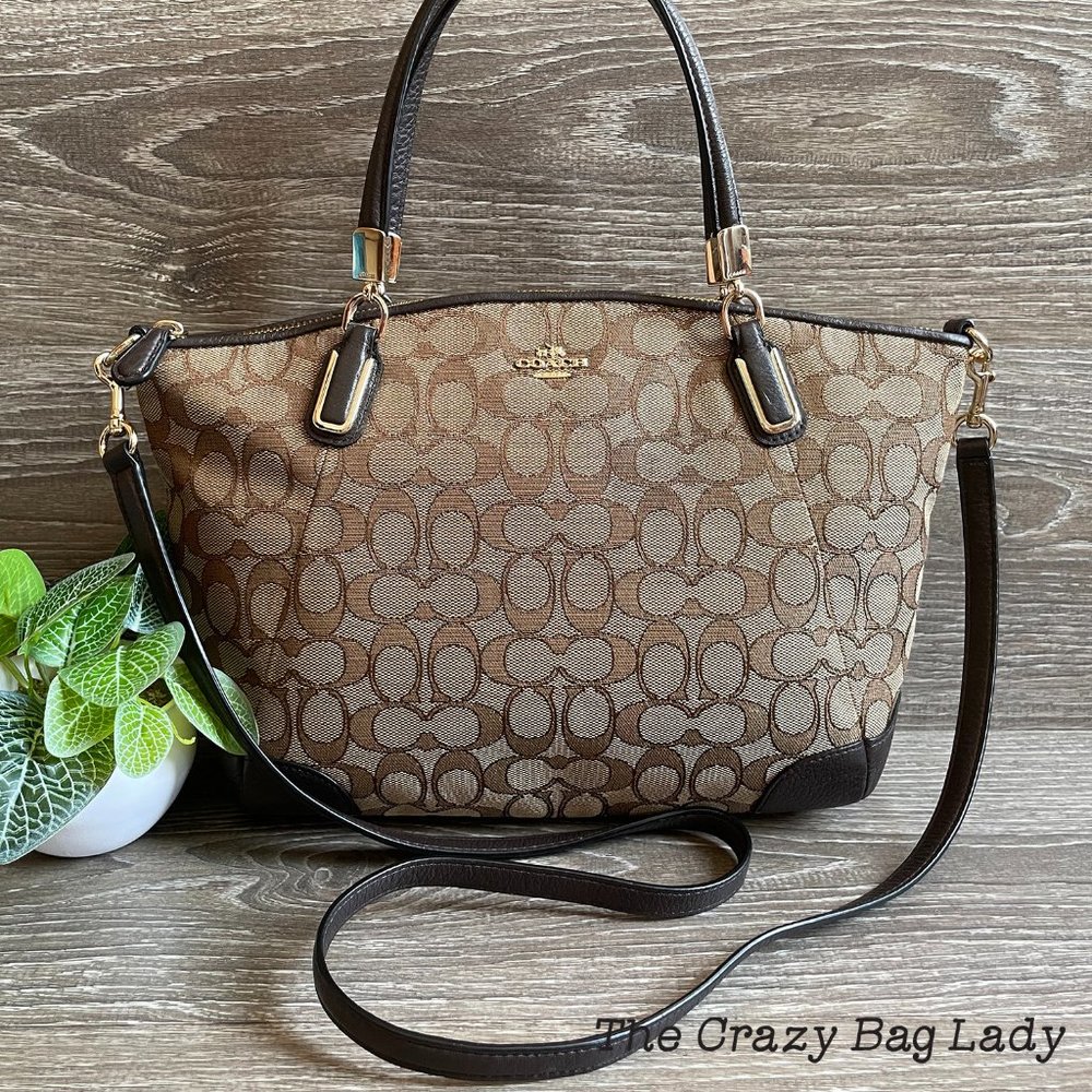 COACH Signature Outline Kelsey Satchel Crossbody